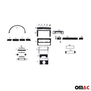 Mercedes Benz Sprinter Van Dashboard Kit - Omac - 33 Pcs. (Alu.) - '06-'18